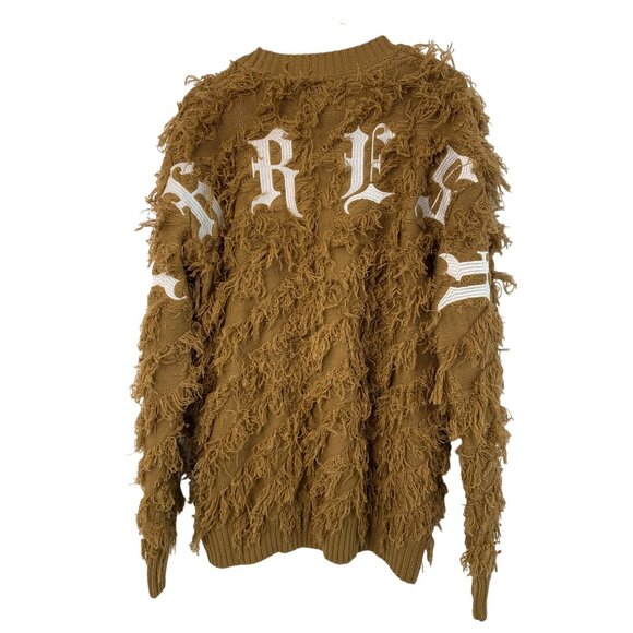 Rare Kleep Mens Small Shaggy Pullover Sweater Embroider FRESH spelled out 7547 - Picture 8 of 10